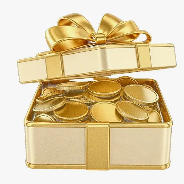 Gift box with coins — Amonbet